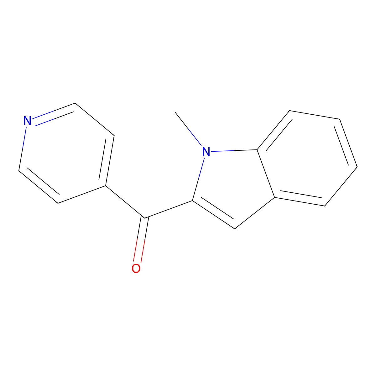 (1-Methyl-1h-indol-2-yl)(4-pyridinyl)methanone molecular structure, CAS 25387-27-3