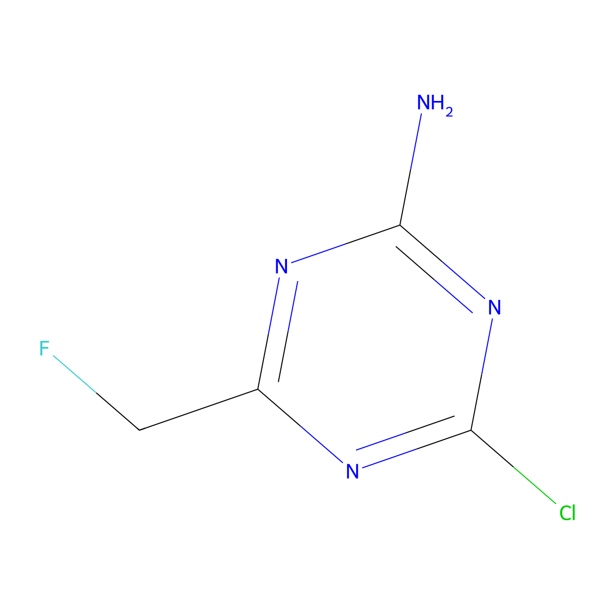 4-Chloro-6-(fluoromethyl)-1,3,5-triazin-2-amine molecular structure, CAS 253870-34-7
