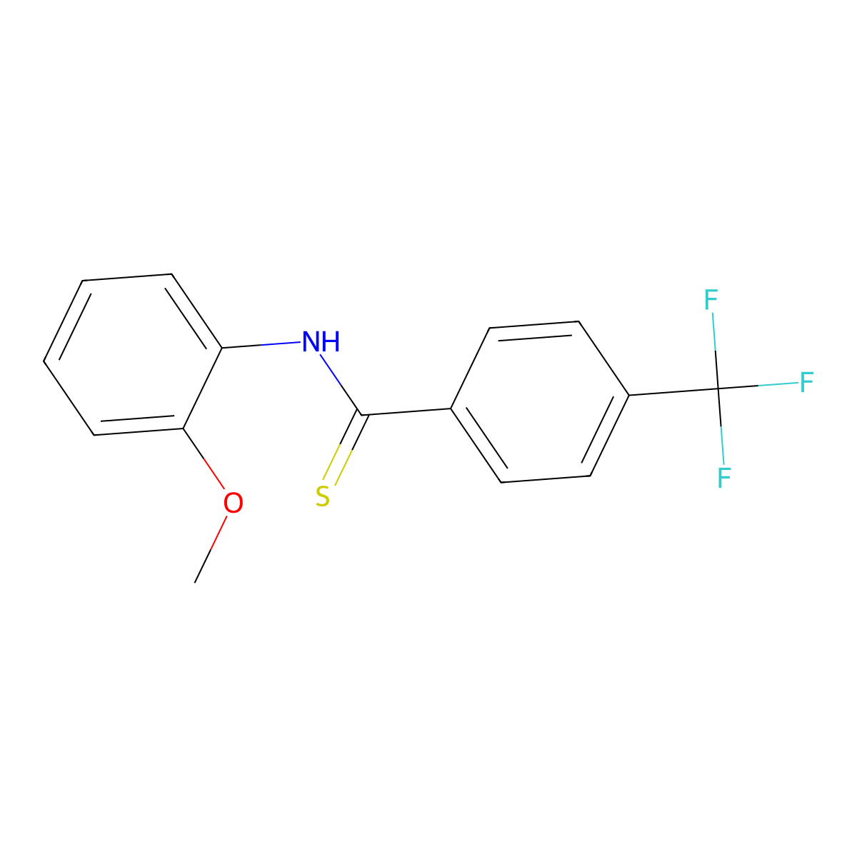 N-(2-Methoxyphenyl)-4-(trifluoromethyl)benzothioamide molecular structure, CAS 253870-96-1