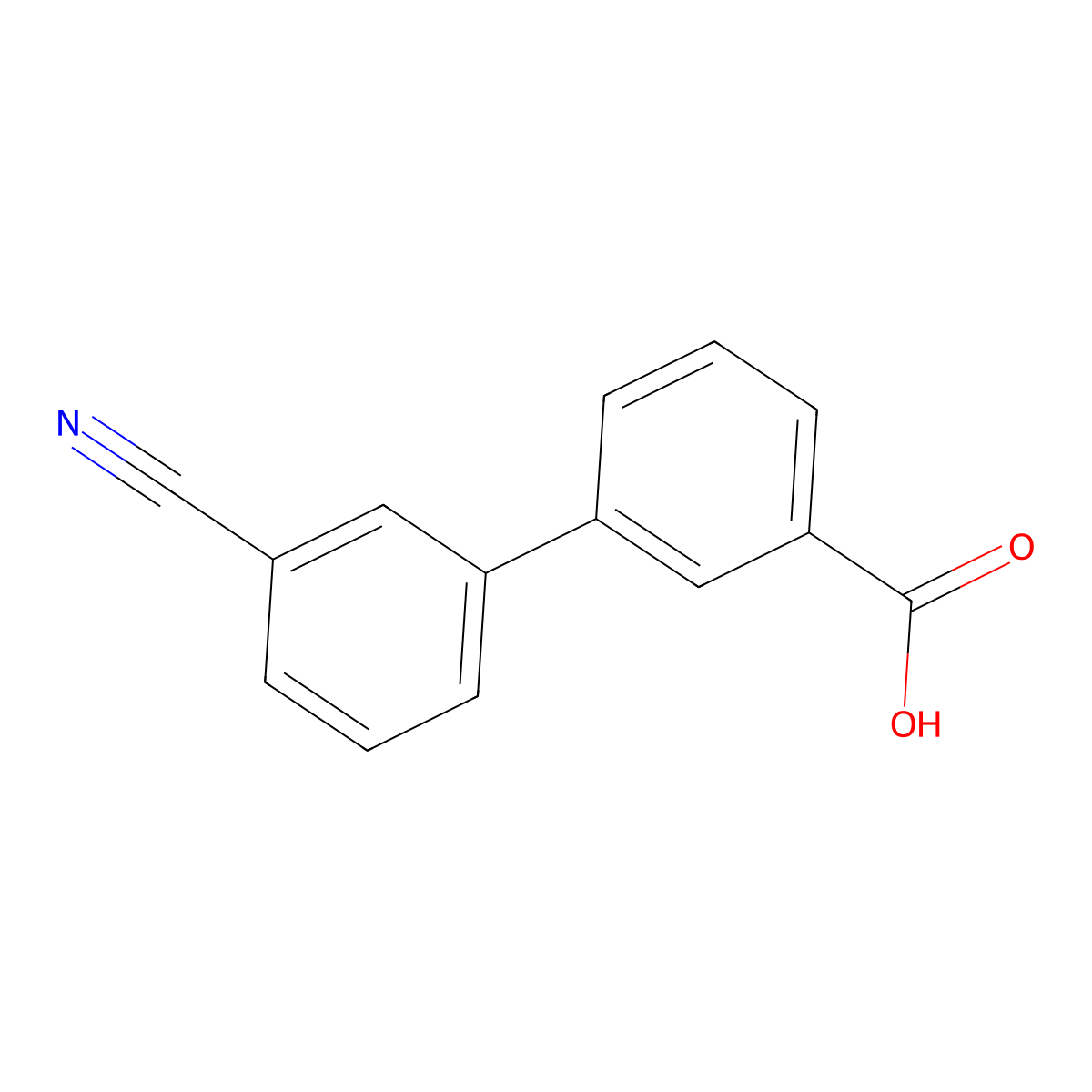 3'-Cyano-[1,1'-biphenyl]-3-carboxylic acid molecular structure, CAS 253878-93-2