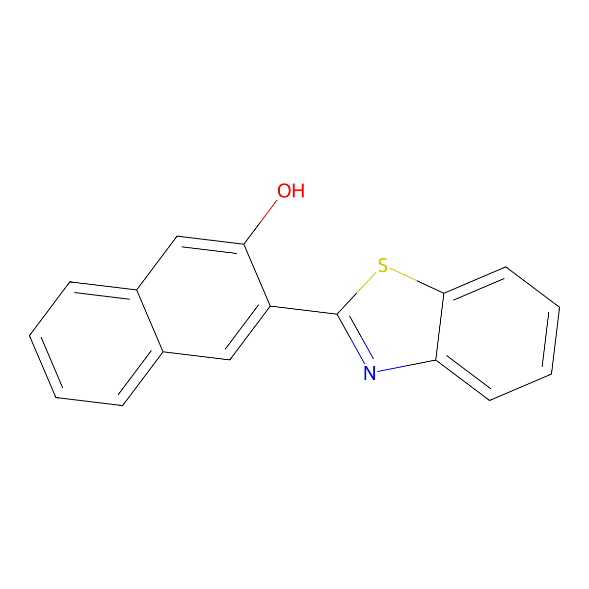 2-Naphthalenol, 3-(2-benzothiazolyl)- molecular structure, CAS 25389-29-1