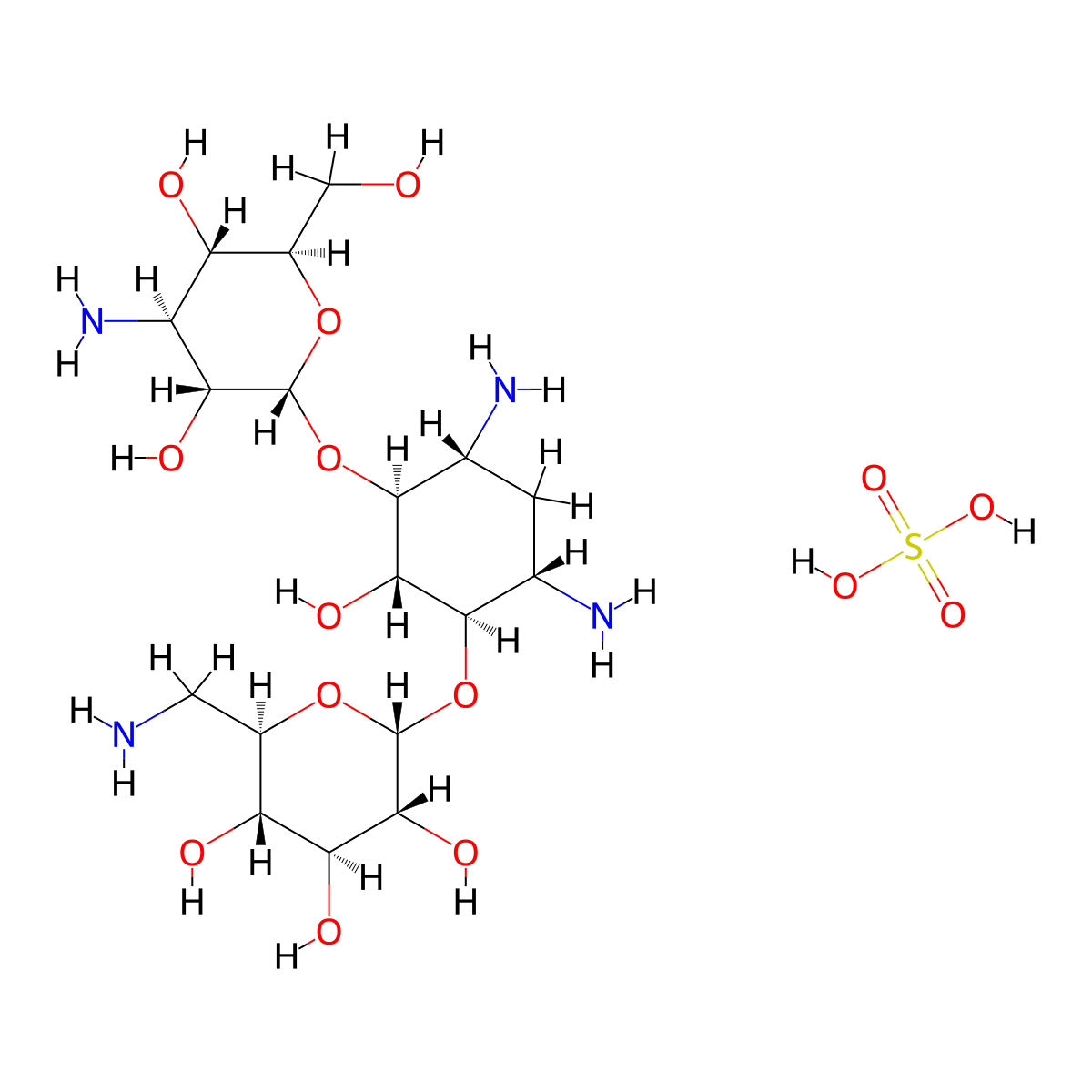 Kanamycin A Sulfate molecular structure, CAS 25389-94-0