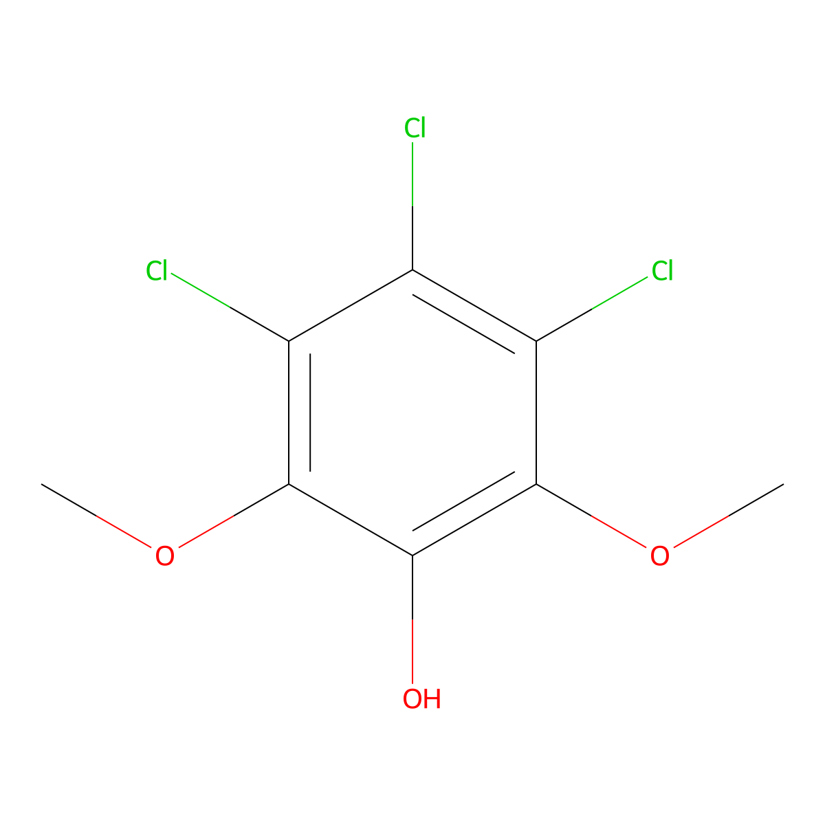 3,4,5-Trichloro-2,6-dimethoxyphenol molecular structure, CAS 2539-26-6