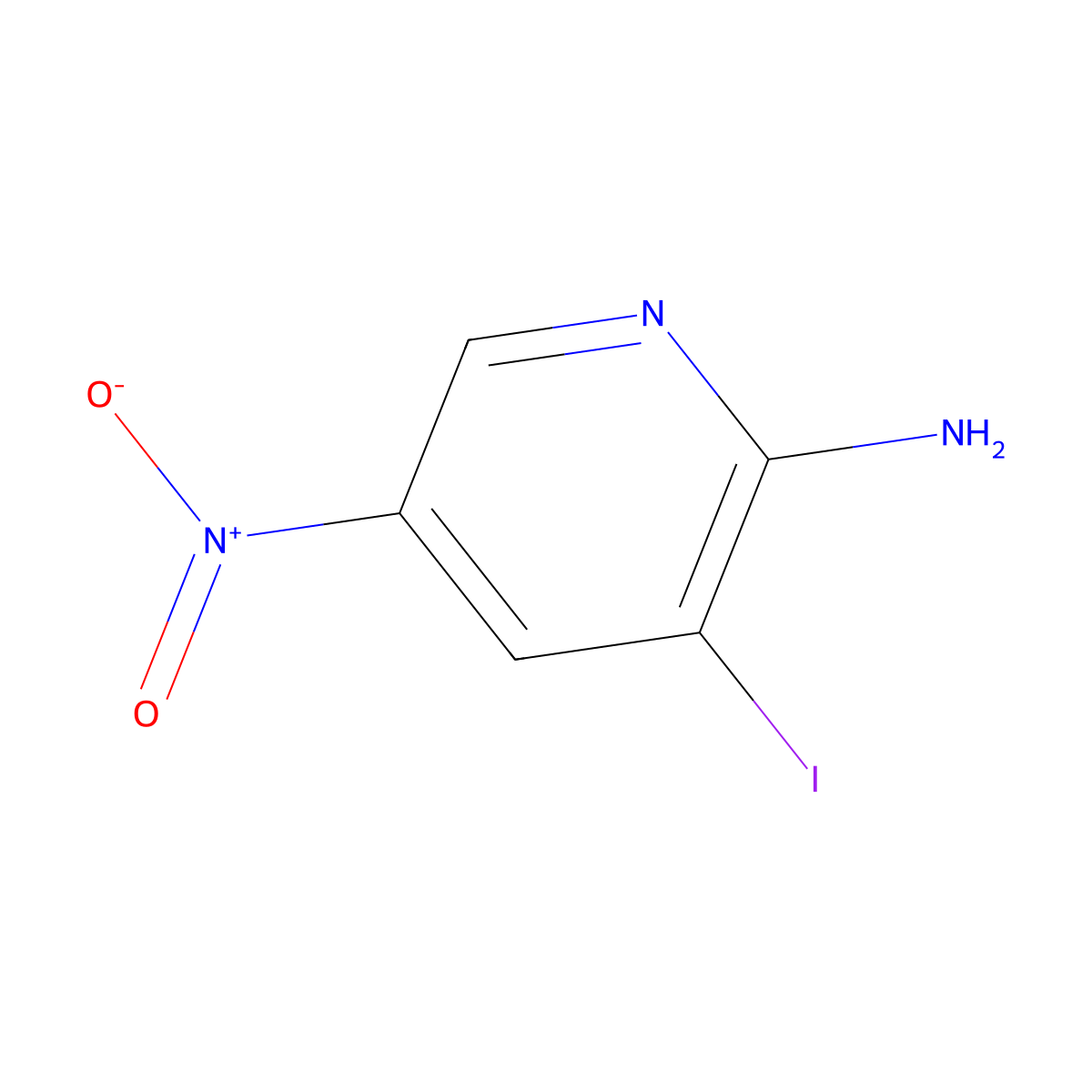 2-Amino-3-iodo-5-nitropyridine molecular structure, CAS 25391-56-4