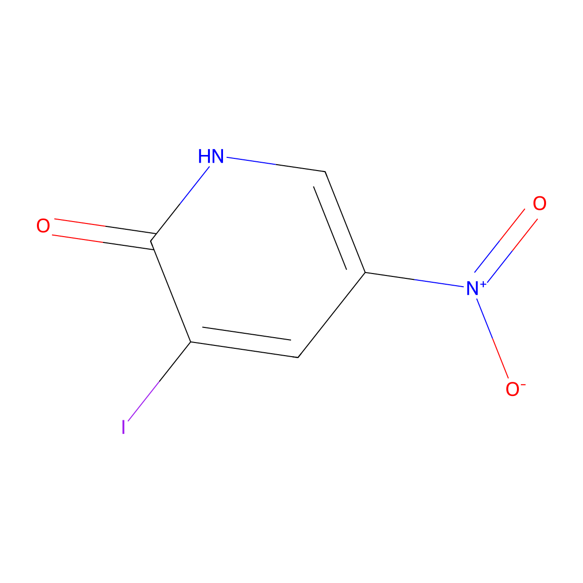 3-Iodo-5-nitro-1,2-dihydropyridin-2-one molecular structure, CAS 25391-58-6