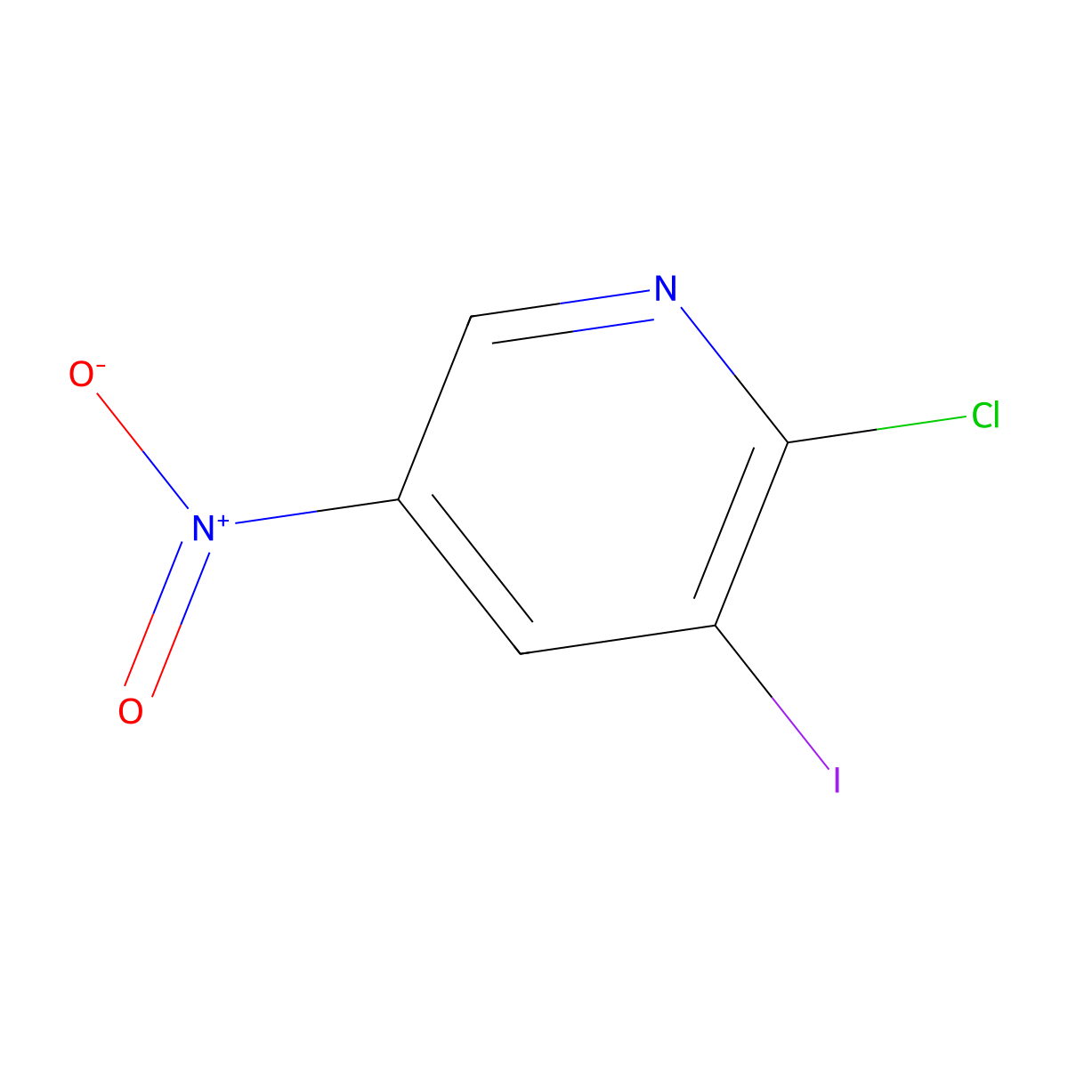 2-Chloro-3-iodo-5-nitropyridine molecular structure, CAS 25391-60-0