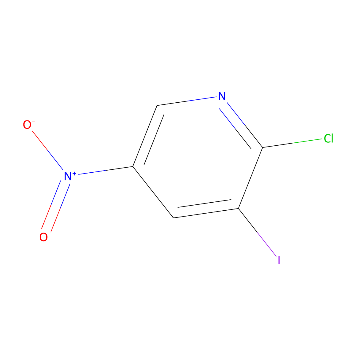 2-Chloro-3-iodo-5-nitropyridine molecular structure, CAS 25391-60-0
