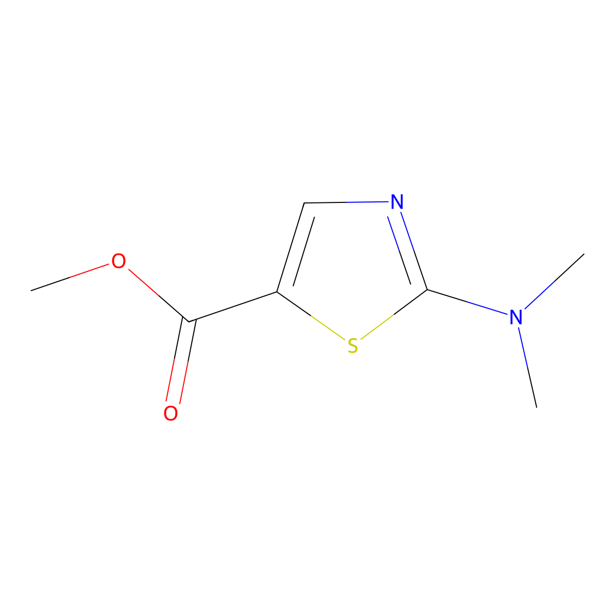 Methyl 2-(dimethylamino)-1,3-thiazole-5-carboxylate molecular structure, CAS 25391-87-1