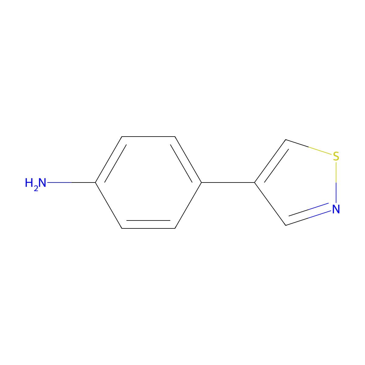 4-(1,2-Thiazol-4-yl)aniline molecular structure, CAS 25392-18-1