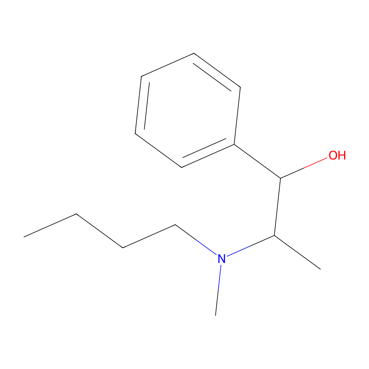 alpha-[1-(Butylmethylamino)ethyl]-benzyl alcohol molecular structure, CAS 25394-31-4