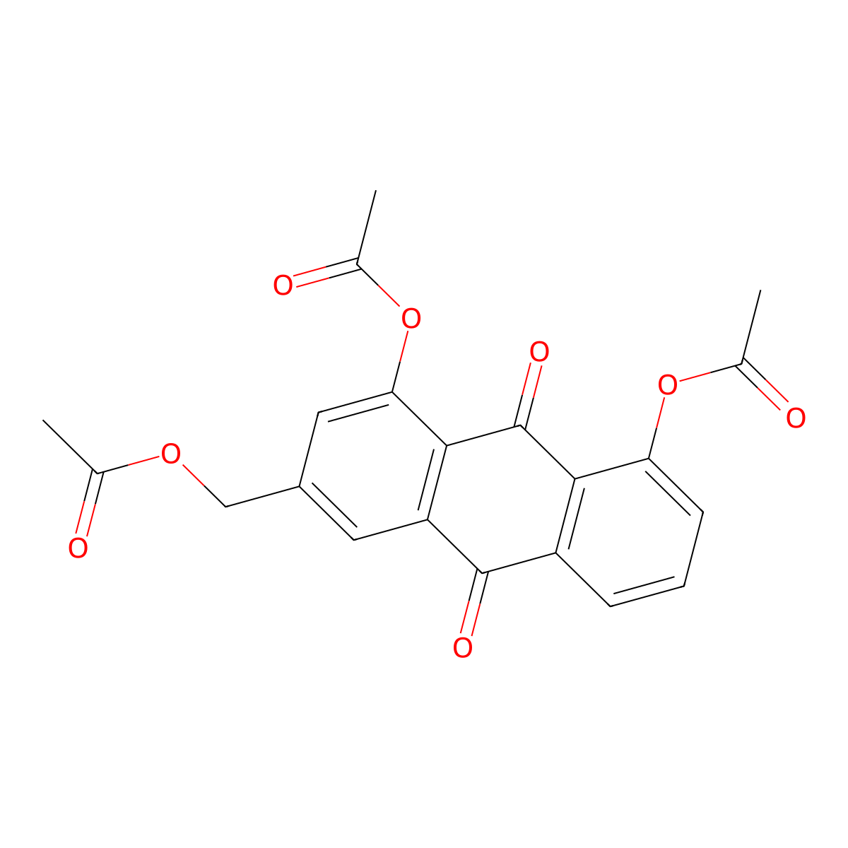 Triacetyl Aloe-emodin (Impurity A) molecular structure, CAS 25395-11-3
