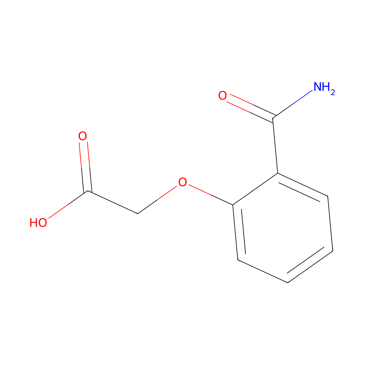 Salicylamide O-acetic acid molecular structure, CAS 25395-22-6