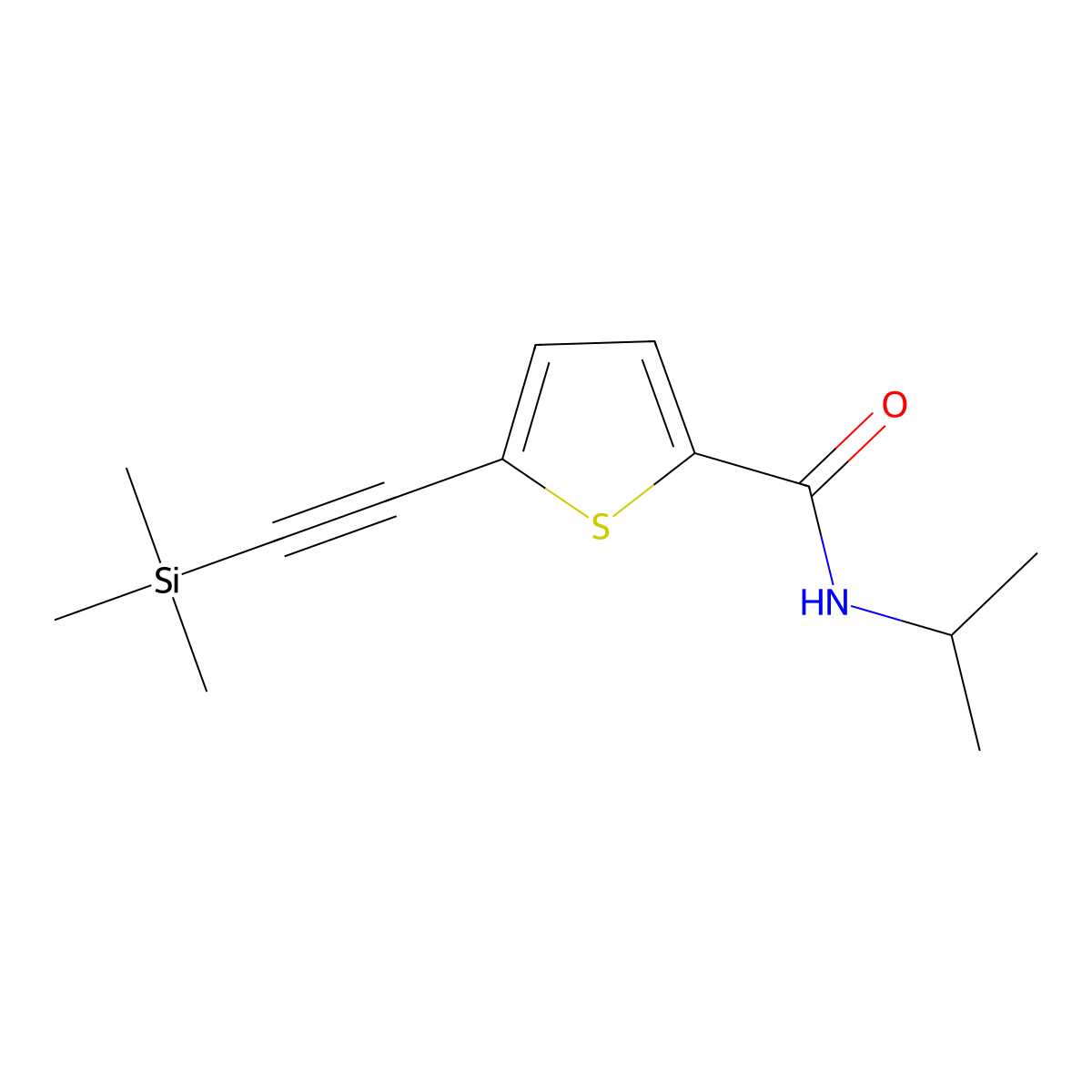 N-isopropyl-5-((trimethylsilyl)ethynyl)thiophene-2-carboxamide molecular structure, CAS 2539660-59-6