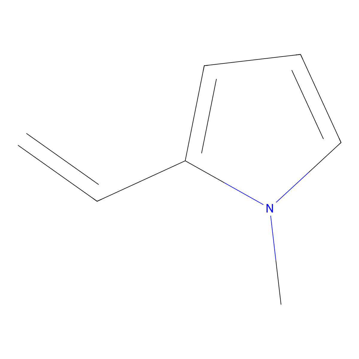 1-Methyl-2-vinyl-1H-pyrrole molecular structure, CAS 2540-06-9