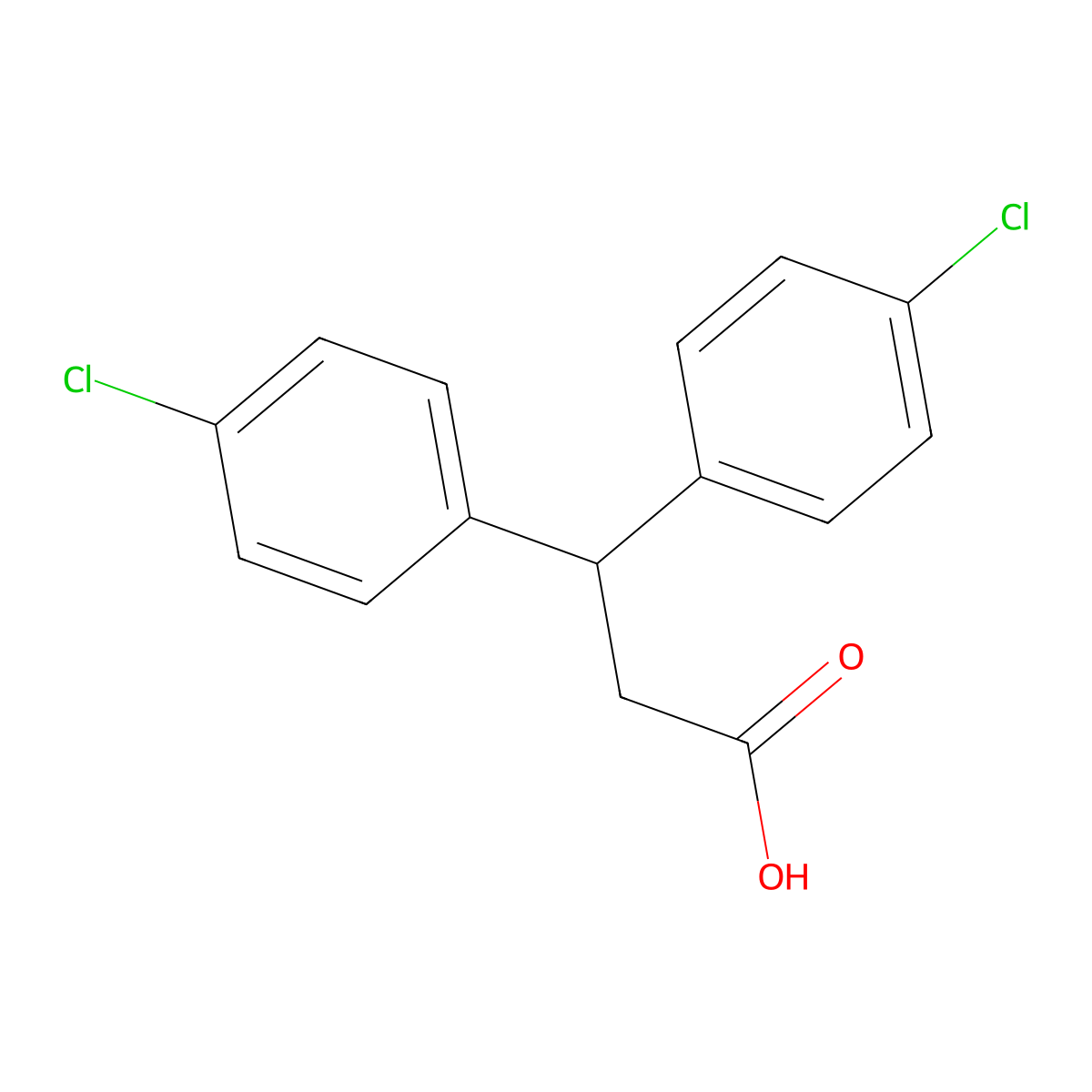 3,3-Bis(p-chlorophenyl)propionic acid molecular structure, CAS 2540-35-4