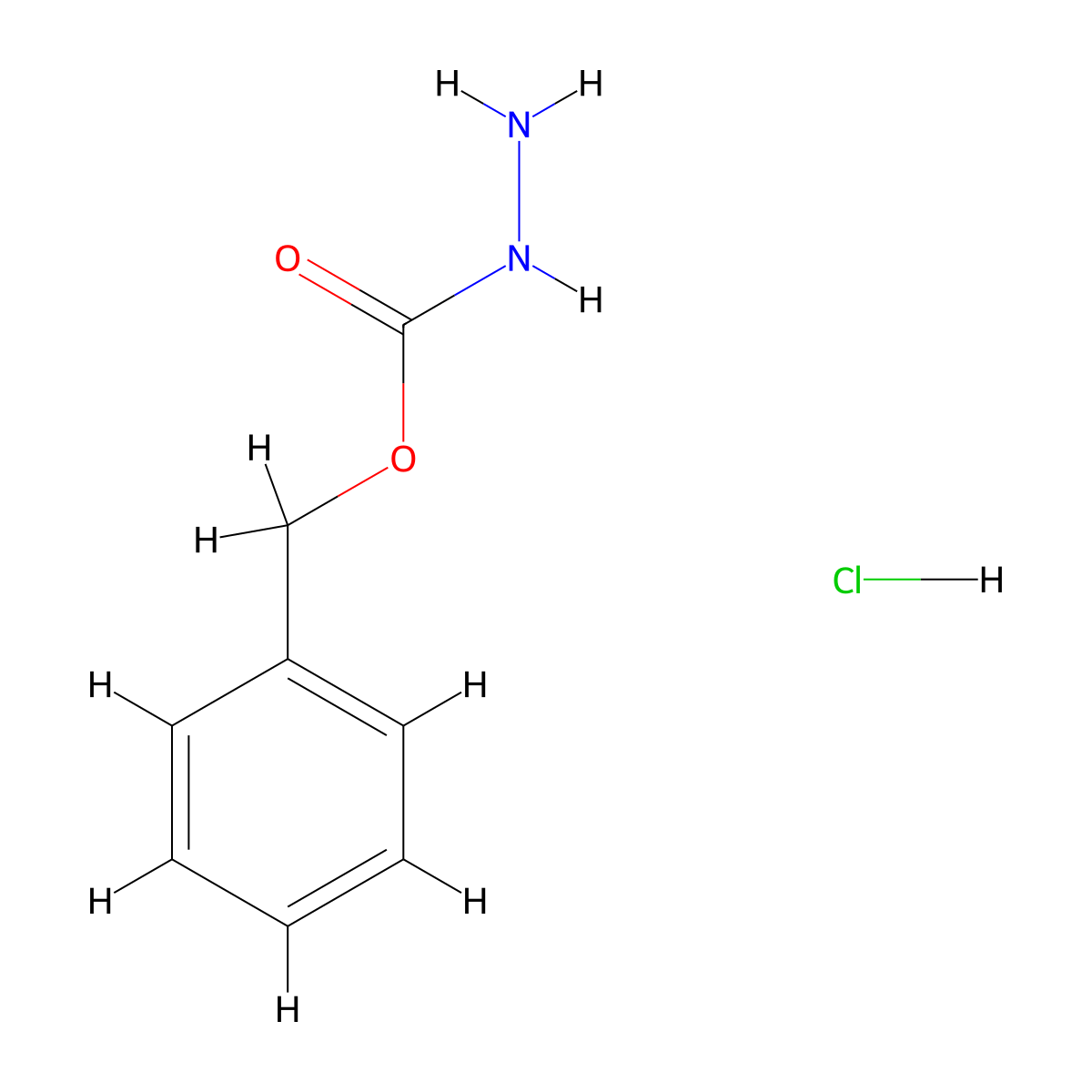 Benzyl carbazate hydrochloride molecular structure, CAS 2540-62-7