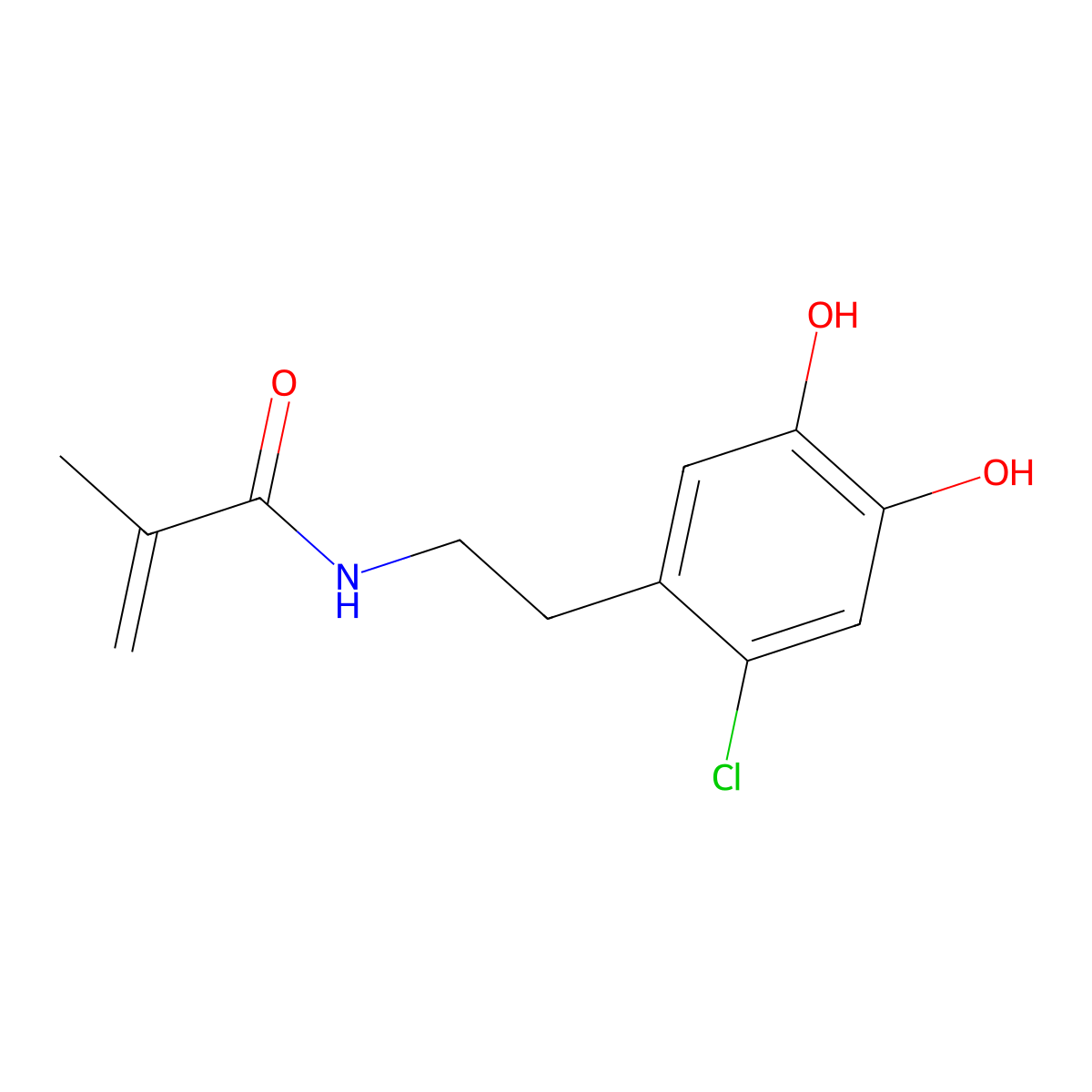 N-(2-chloro-4,5-dihydroxyphenethyl)methacrylamide molecular structure, CAS 2540118-91-8
