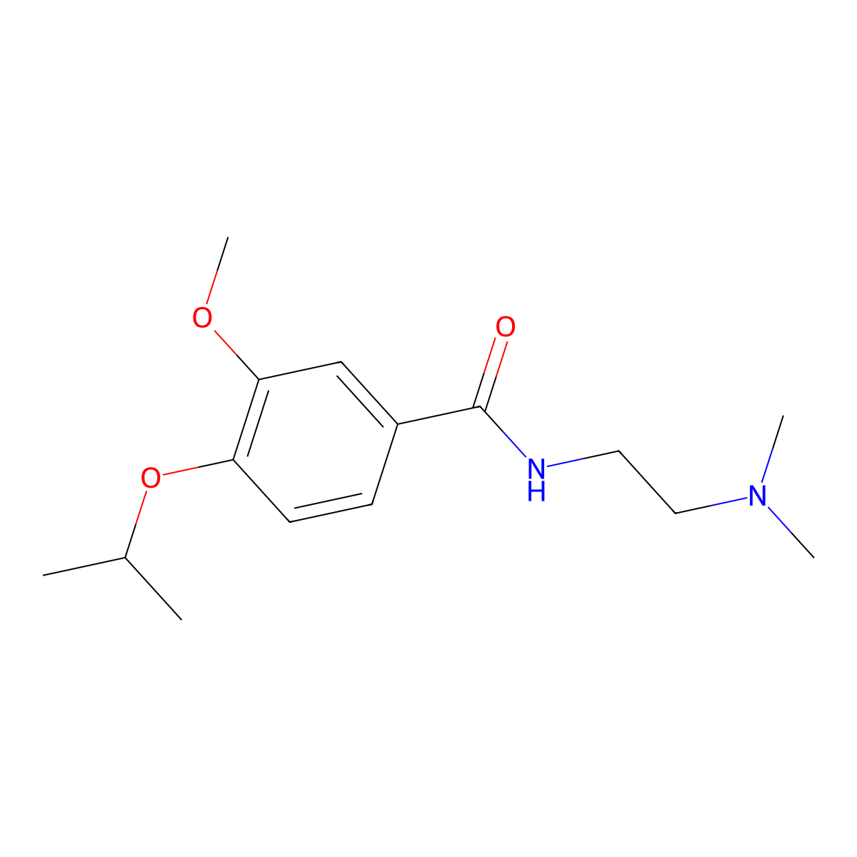 N-[2-(Dimethylamino)ethyl]-3-methoxy-4-(1-methylethoxy)benzamide molecular structure, CAS 25403-53-6