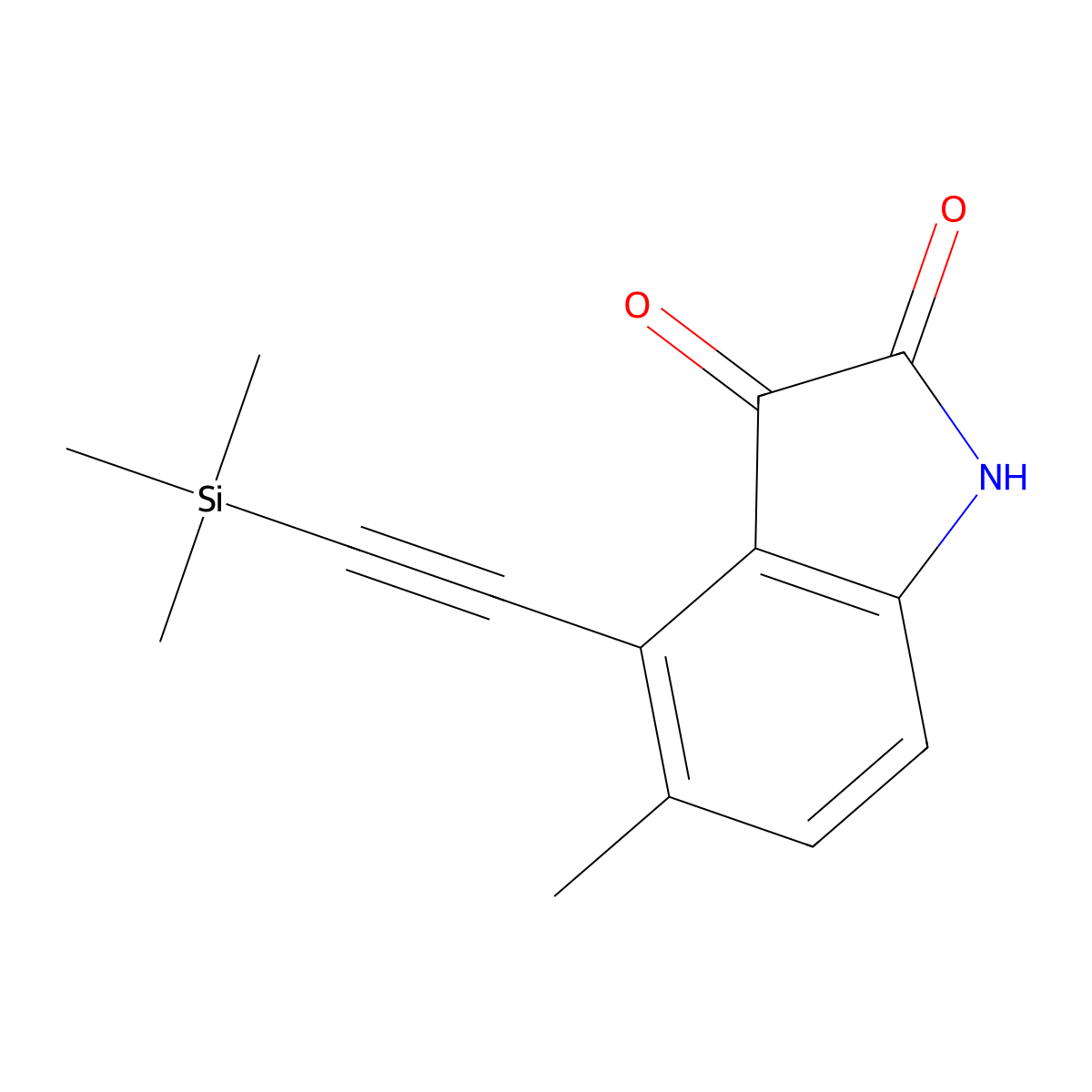 5-Methyl-4-((trimethylsilyl)ethynyl)indoline-2,3-dione molecular structure, CAS 2540528-32-1