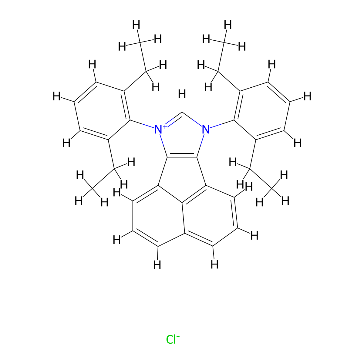 7,9-Bis(2,6-diethylphenyl)-7H-acenaphtho[1,2-d]imidazol-9-ium chloride molecular structure, CAS 2540595-72-8