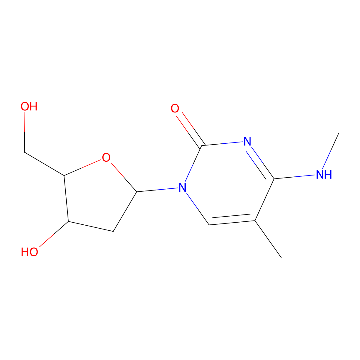 2'-Deoxy-N,5-dimethylcytidine molecular structure, CAS 25406-44-4