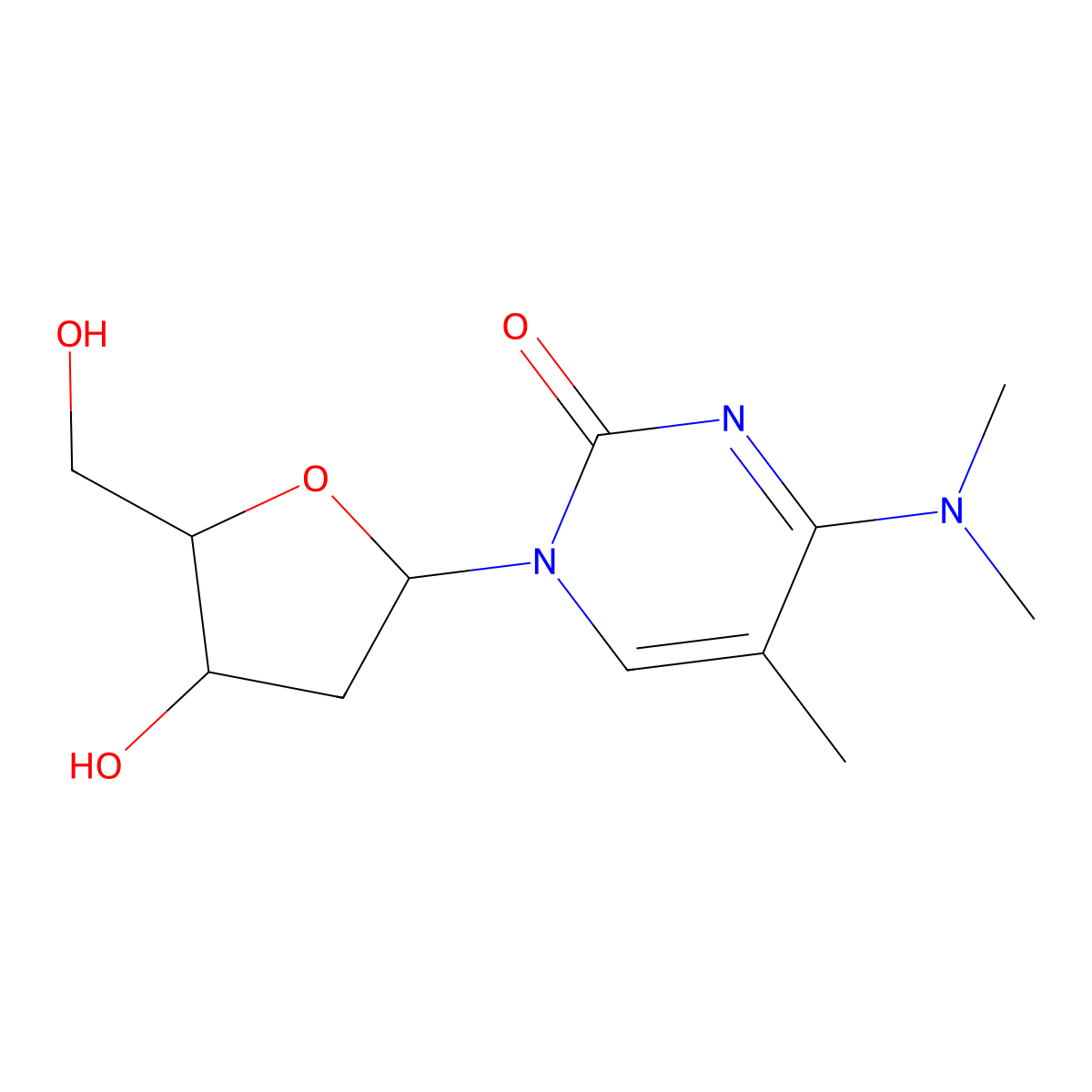 2'-Deoxy-N,N,5-trimethylcytidine molecular structure, CAS 25406-45-5