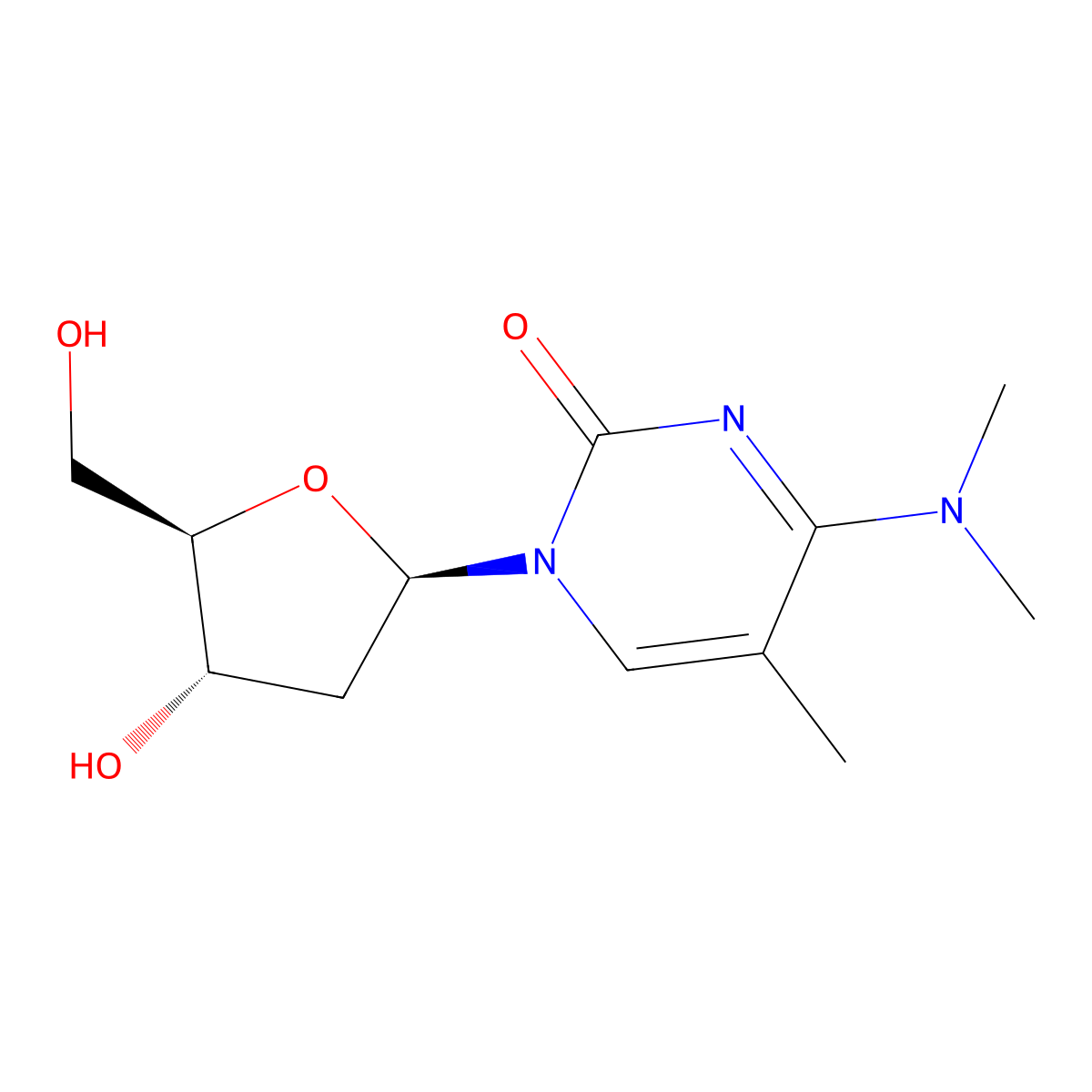 2'-Deoxy-N,N,5-trimethylcytidine molecular structure, CAS 25406-45-5