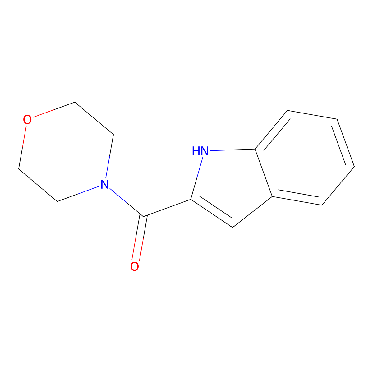1H-indol-2-yl(morpholin-4-yl)methanone molecular structure, CAS 25406-89-7