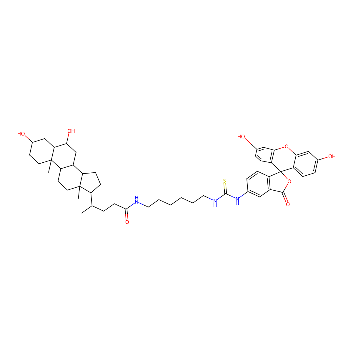 FITC-hyodeoxycholic acid molecular structure, CAS 2540797-21-3