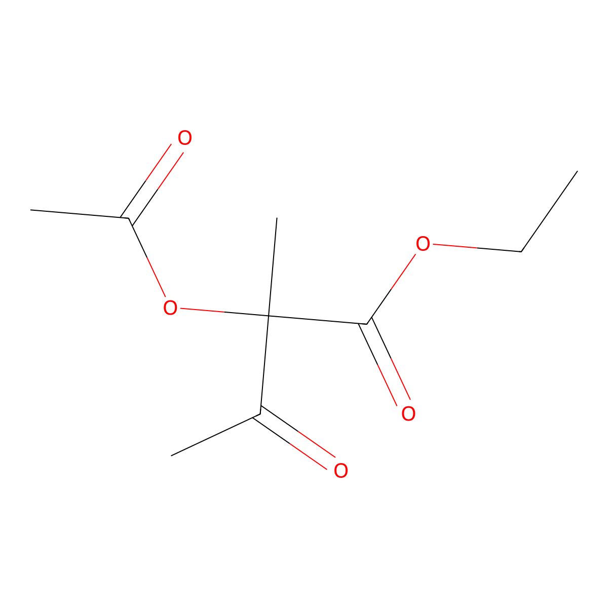 Ethyl 2-(acetyloxy)-2-methyl-3-oxobutanoate molecular structure, CAS 25409-39-6