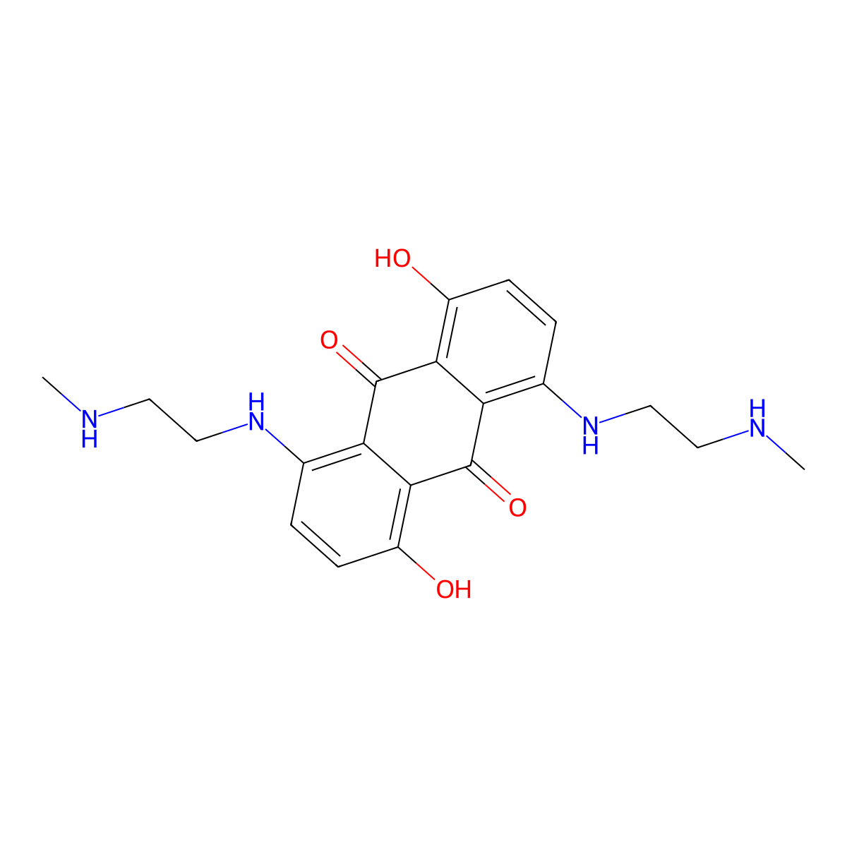 1,5-Dihydroxy-4,8-bis[[2-(methylamino)ethyl]amino]-9,10-anthracenedione molecular structure, CAS 254098-36-7