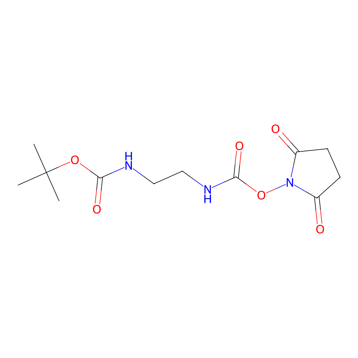 Tert-butyl N-[2-[(2,5-dioxopyrrolidin-1-yl)oxycarbonylamino]ethyl]carbamate molecular structure, CAS 254100-95-3