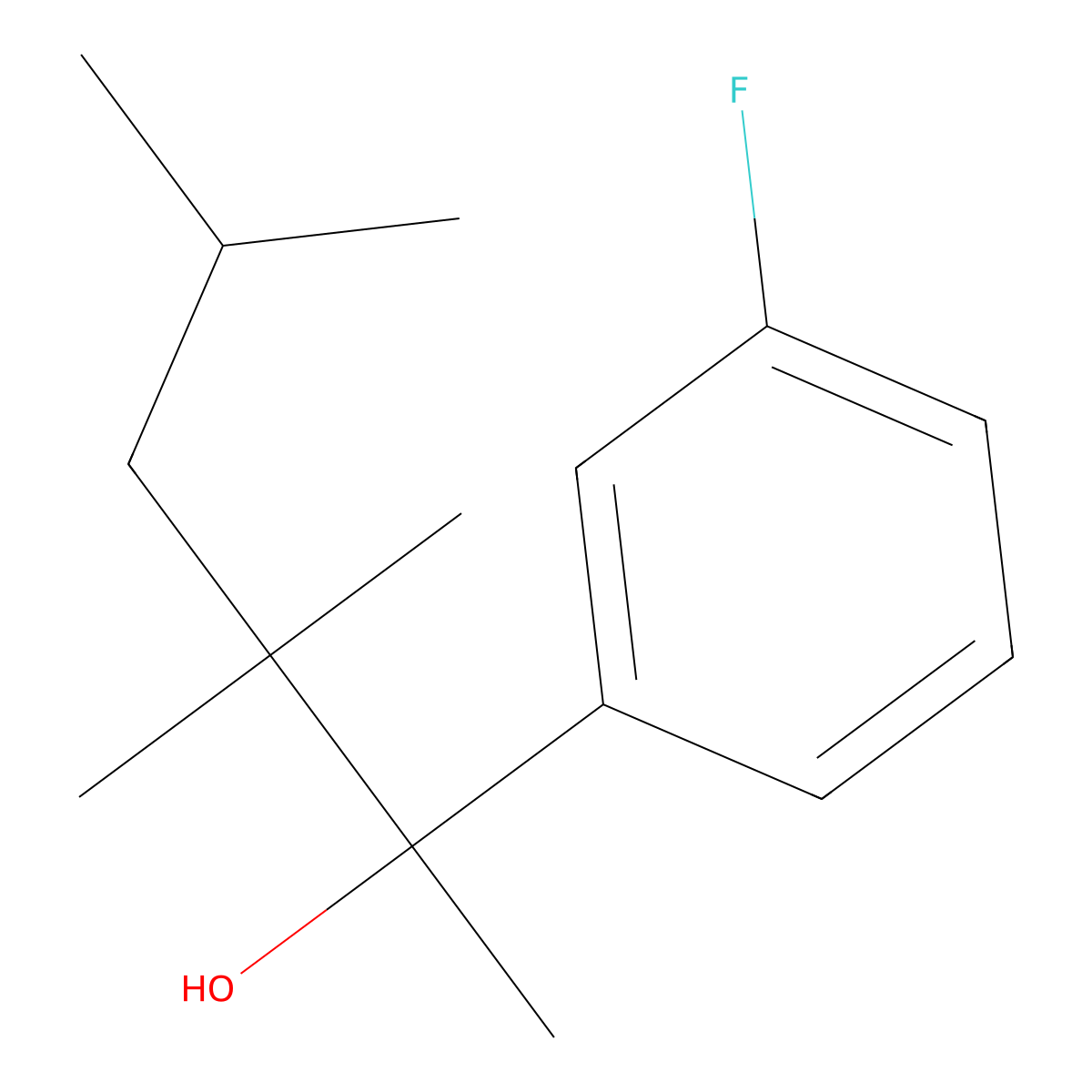 2-(3-Fluorophenyl)-3,3,5-trimethylhexan-2-ol molecular structure, CAS 254106-46-2