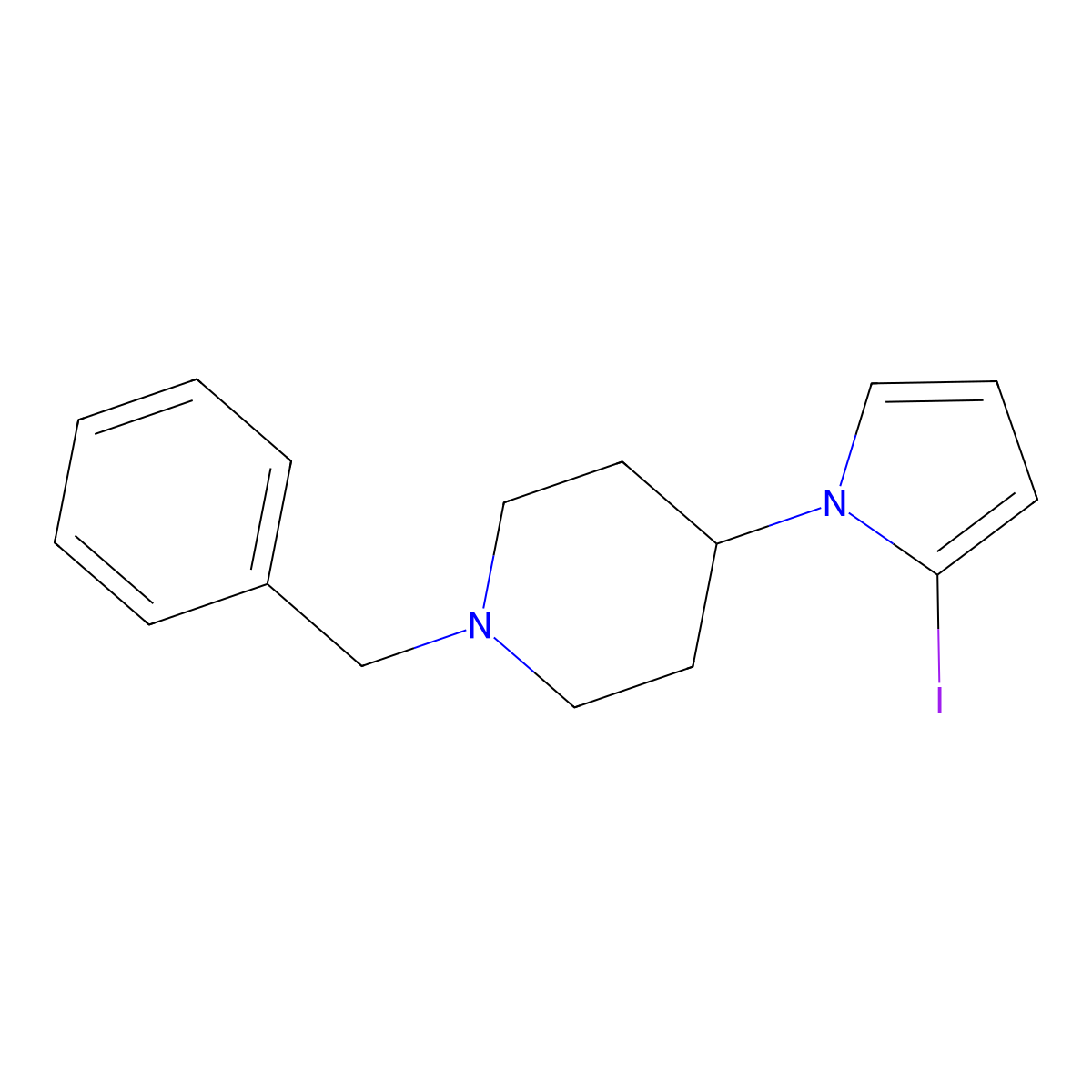 1-Benzyl-4-(2-iodo-1H-pyrrol-1-yl)piperidine molecular structure, CAS 254115-95-2