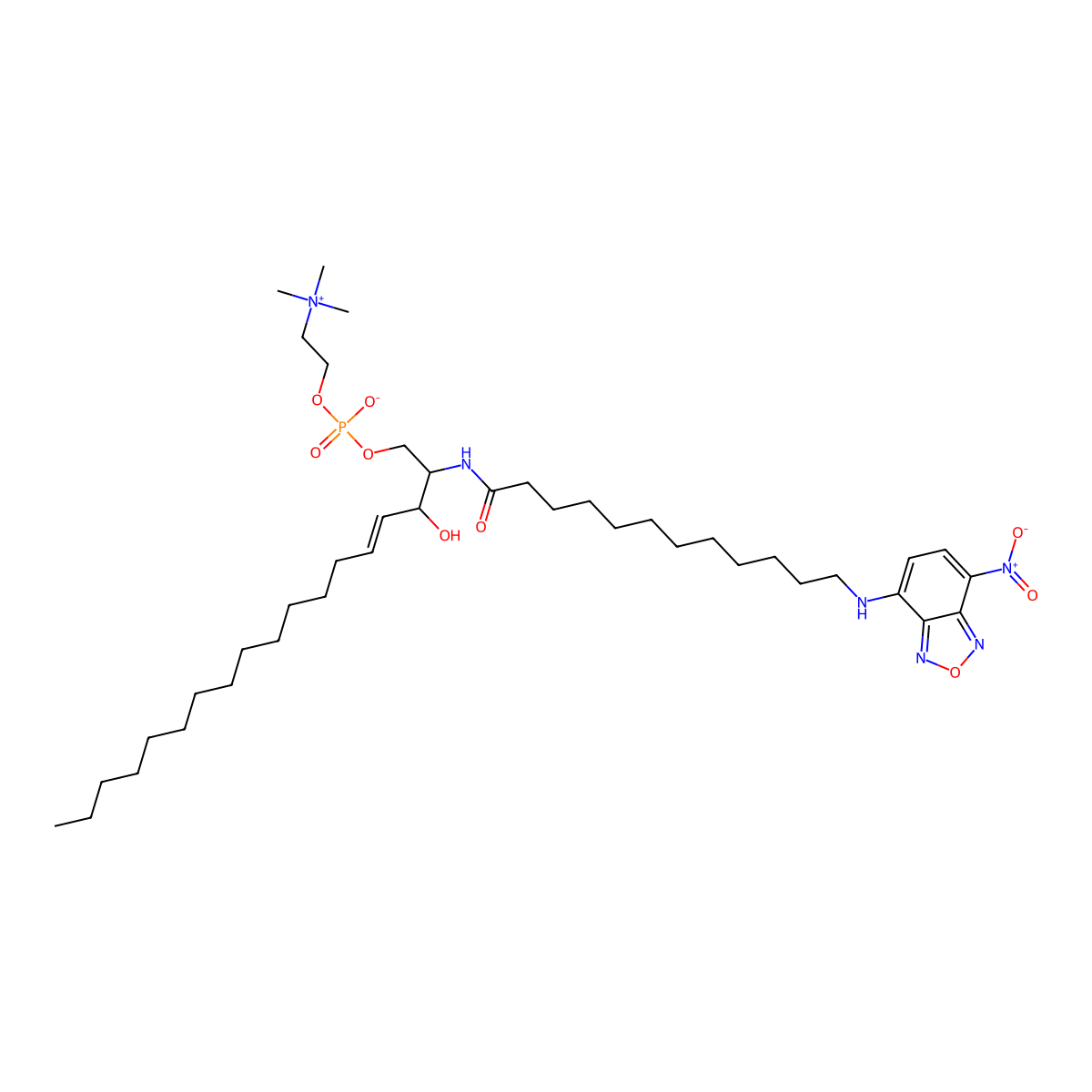 C12 NBD Sphingomyelin molecular structure, CAS 254117-01-6