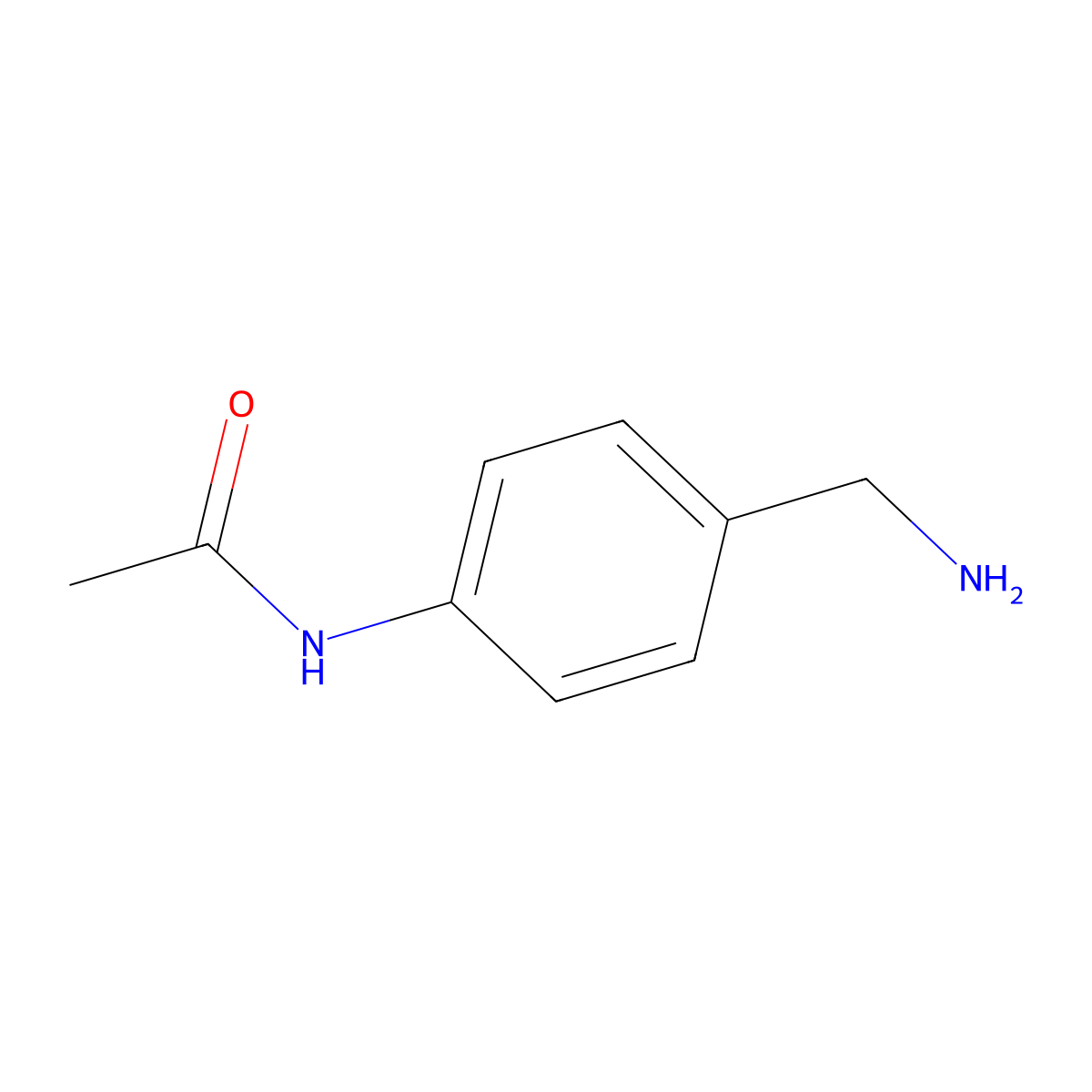 N-[4-(aminomethyl)phenyl]acetamide molecular structure, CAS 25412-53-7