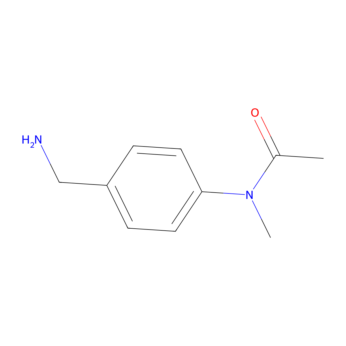 N-[4-(aminomethyl)phenyl]-N-methylacetamide molecular structure, CAS 25412-54-8