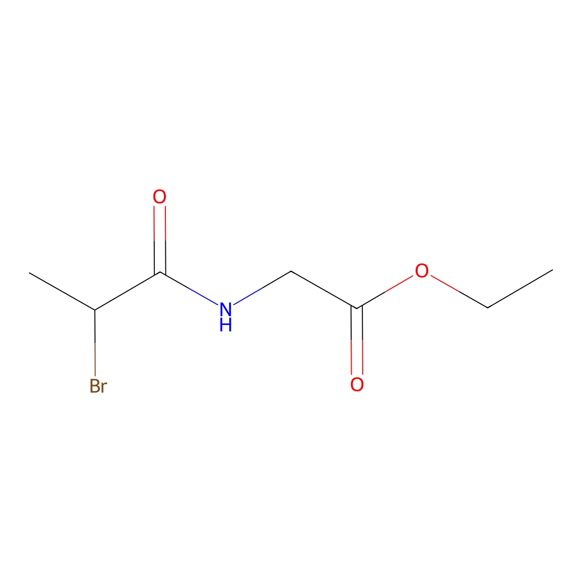 Ethyl (2-bromopropionamido)acetate molecular structure, CAS 25413-02-9
