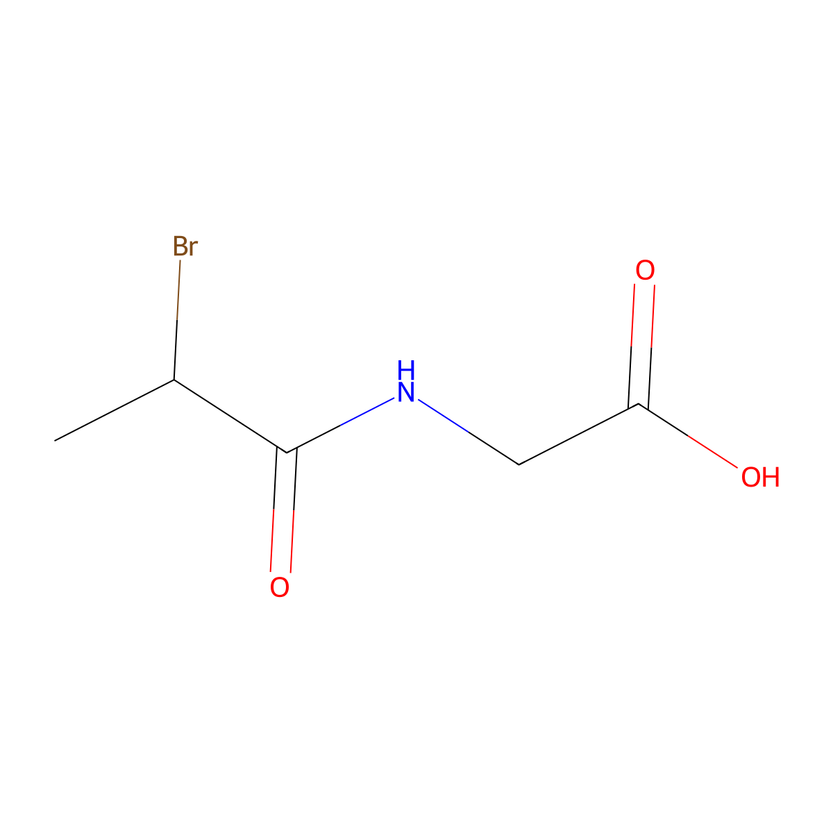 D,L-2-Bromopropionylglycine molecular structure, CAS 25413-03-0