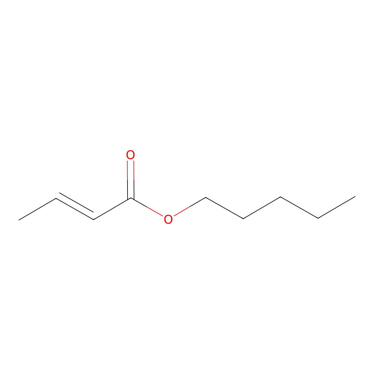 Pentyl 2-butenoate molecular structure, CAS 25415-76-3