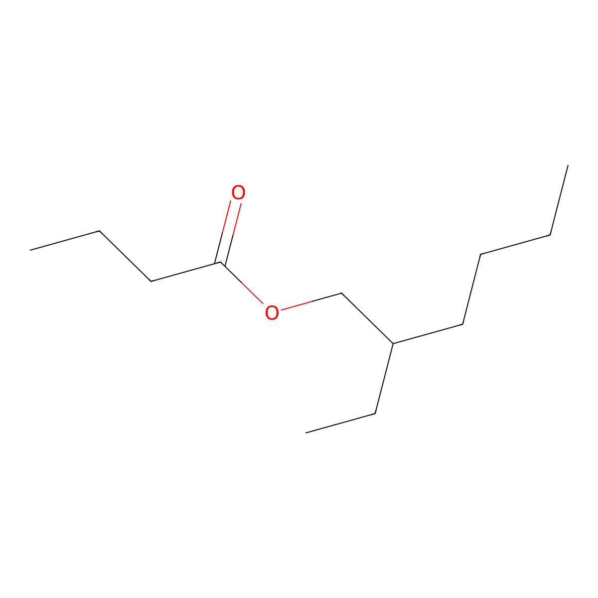 Butanoic acid, 2-ethylhexyl ester molecular structure, CAS 25415-84-3