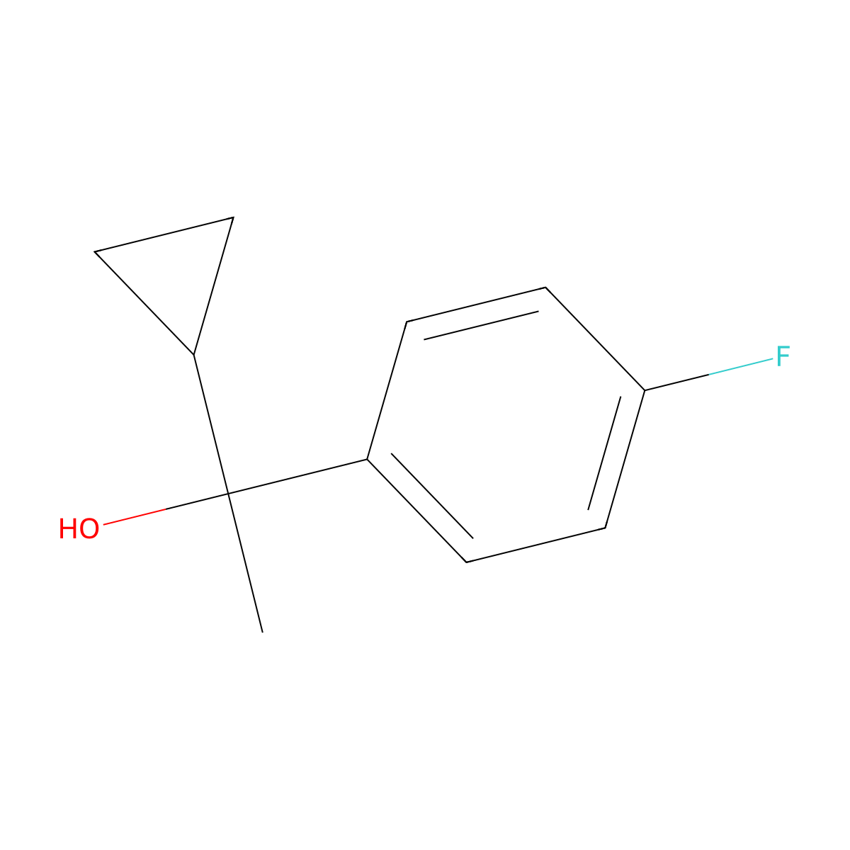 1-Cyclopropyl-1-(4-fluorophenyl)ethanol molecular structure, CAS 2542-09-8