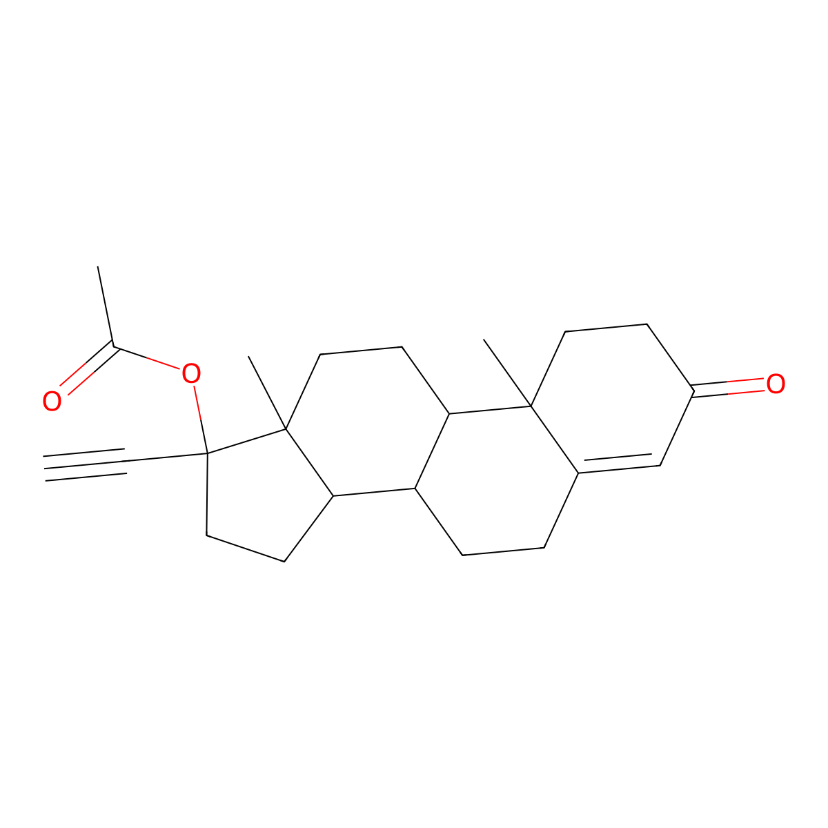 (17-ethynyl-10,13-dimethyl-3-oxo-2,6,7,8,9,11,12,14,15,16-decahydro-1H-cyclopenta[a]phenanthren-17-yl) acetate molecular structure, CAS 2542-26-9
