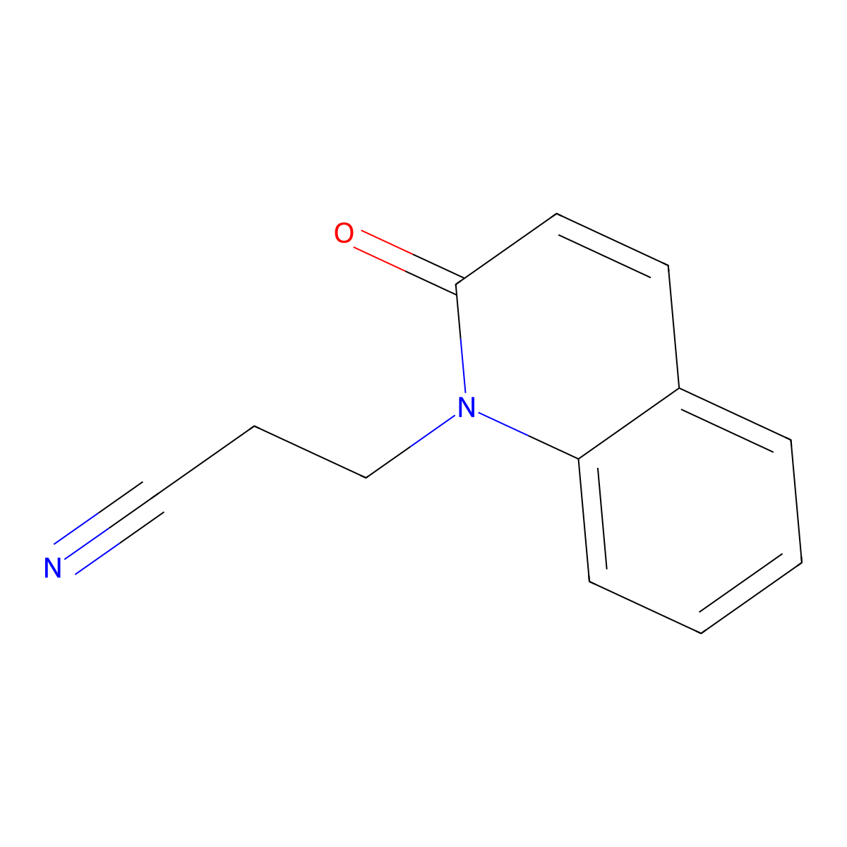 3-(2-Oxoquinolin-1(2H)-yl)propanenitrile molecular structure, CAS 25420-48-8