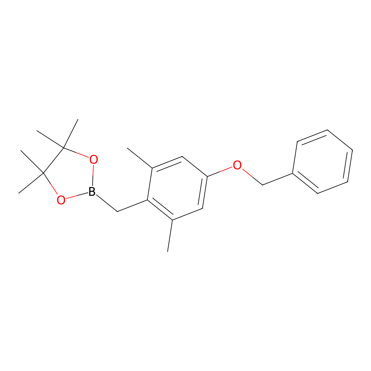 2-(4-(Benzyloxy)-2,6-dimethylbenzyl)-4,4,5,5-tetramethyl-1,3,2-dioxaborolane molecular structure, CAS 2542034-78-4
