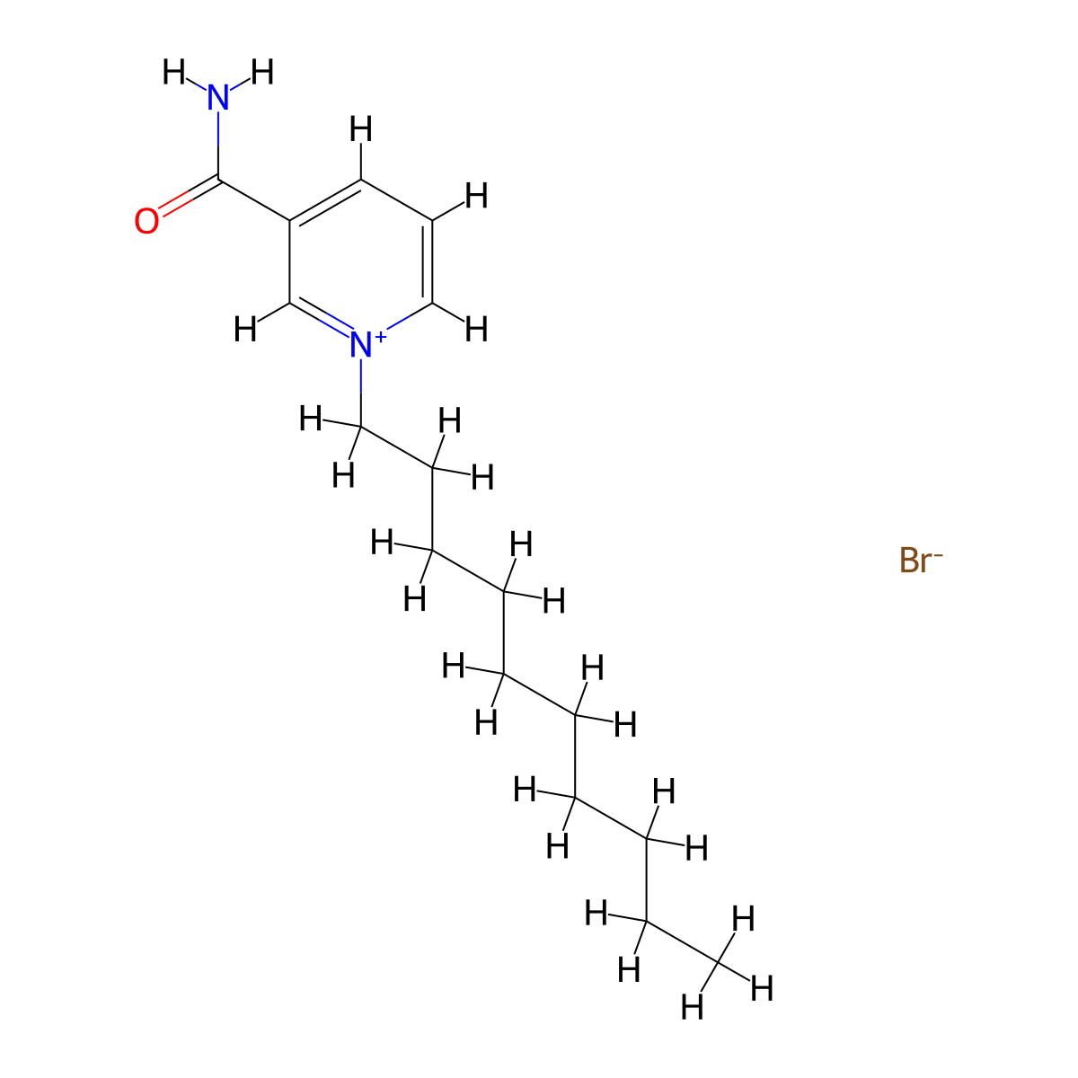 3-Carbamoyl-1-decylpyridin-1-ium bromide molecular structure, CAS 25421-90-3