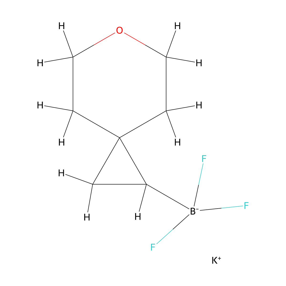 Potassium trifluoro({6-oxaspiro[2.5]octan-1-yl})boranuide molecular structure, CAS 2542181-73-5