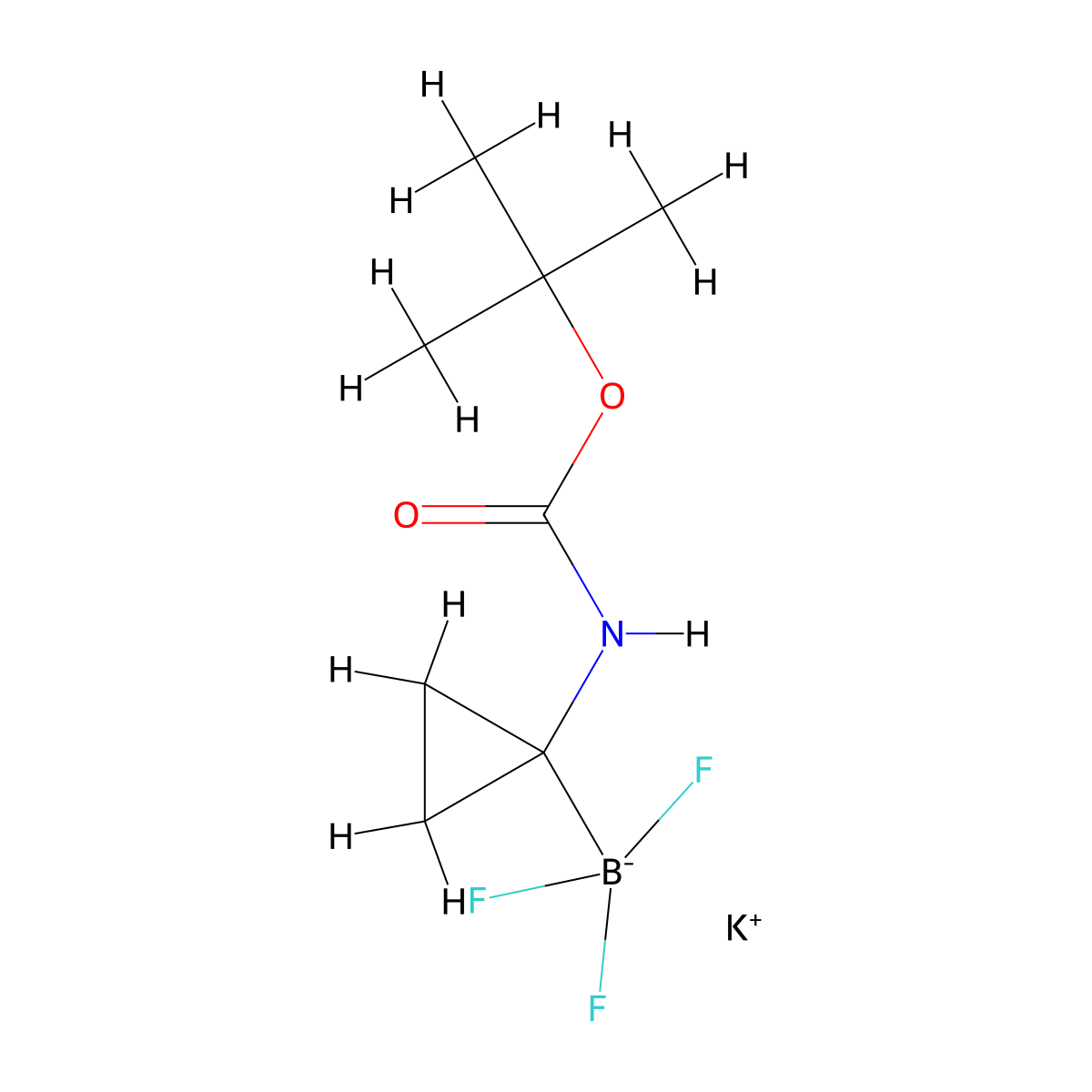 Potassium (1-{[(tert-butoxy)carbonyl]amino}cyclopropyl)trifluoroboranuide molecular structure, CAS 2542181-79-1