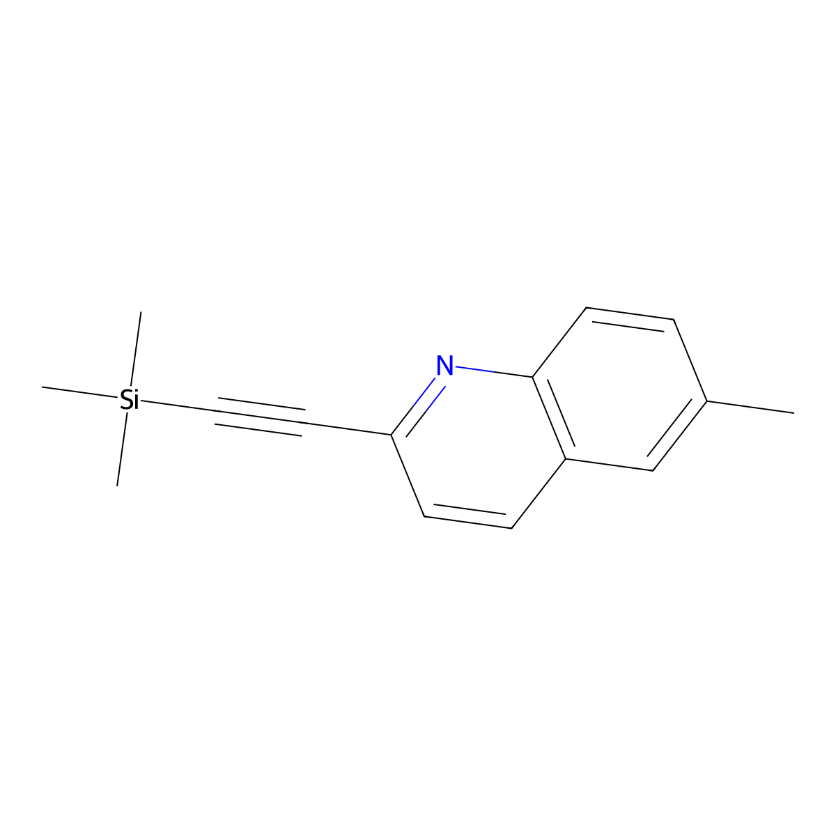 6-Methyl-2-((trimethylsilyl)ethynyl)quinoline molecular structure, CAS 2542280-52-2