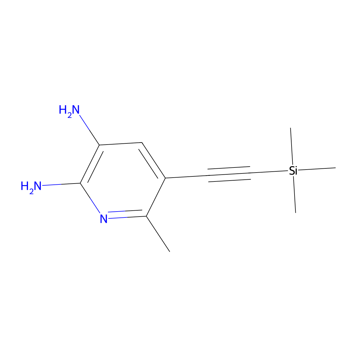 6-Methyl-5-((trimethylsilyl)ethynyl)pyridine-2,3-diamine molecular structure, CAS 2542515-41-1
